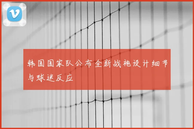韩国国家队公布全新战袍设计细节与球迷反应